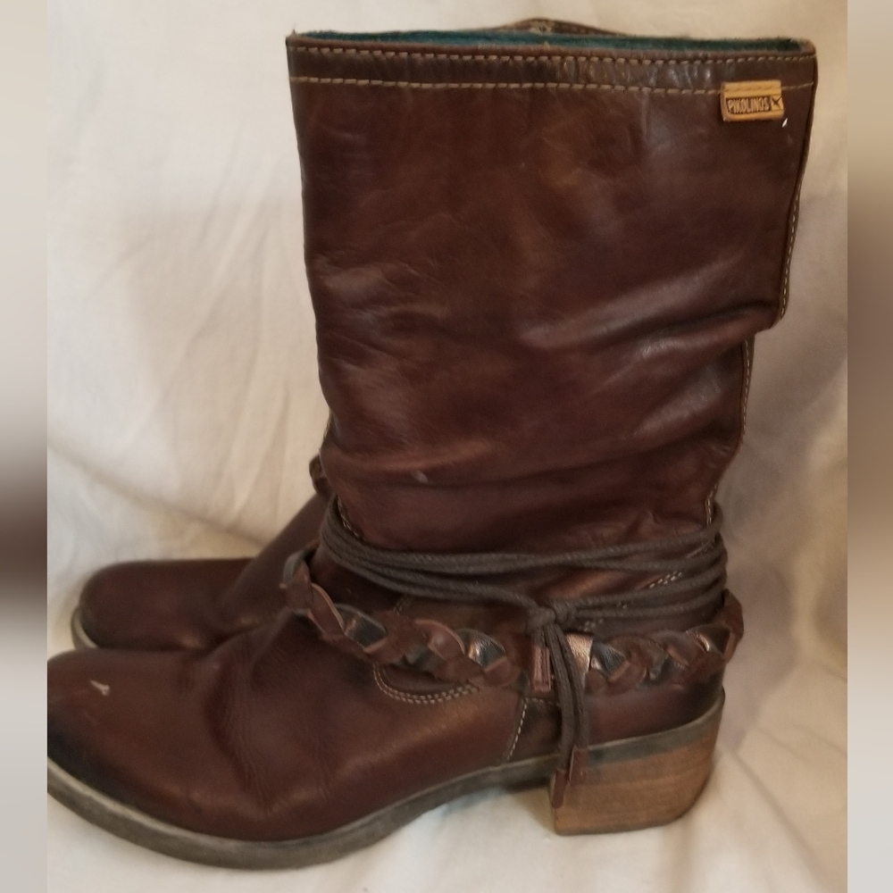 Pikolinos vintage womens brown leather ankle boot size 40 US 9 1/2 - Picture 9 of 11